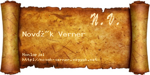 Novák Verner névjegykártya